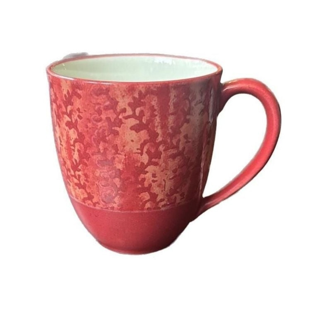 Noritake Elements Coral Mug Red Leaf Pattern